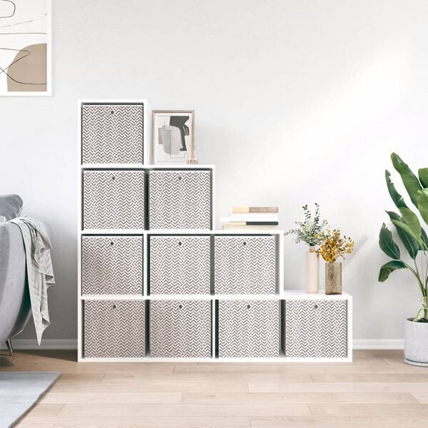 vidaXL Sklopive kutije za pohranu 10 kom smeđe 32x32x32 cm od tkanine