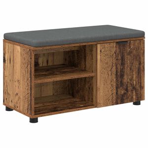 vidaXL Klupa za hodnik s jastukom s policom Staro drvo 80 x 38 x 46 cm