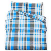 vidaXL Set posteljine za poplun plavo-sivi 135 x 200 cm pamučni