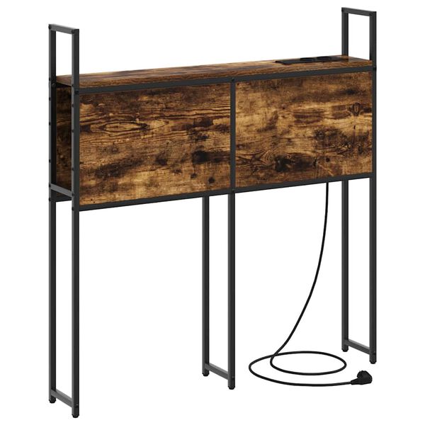 vidaXL Uzgled za skladi&scaron;tenje s postajom za punjenje Dimljeni hrast