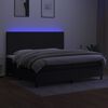 vidaXL Krevet box spring s madracem LED crni 200x200 cm od tkanine