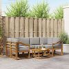 vidaXL Set vanjskih sofa s jastukom 7 pcs Prirodna i svijetlo siva
