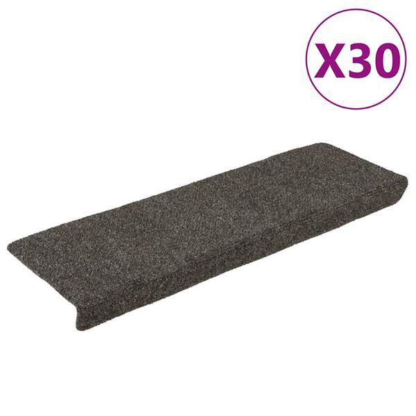 vidaXL Prostirke za stepenice samoljepljive 30 kom 65x21x4 cm antracit pravokutni rub