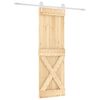 vidaXL Klizna vrata Prirodna i bijela 70 x 210 cm Čvrsta borovina