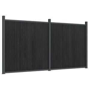 vidaXL Panel za ogradu sivi 353 x 186 cm WPC