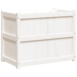 vidaXL Vrtna sadilica bijela 90 x 50 x 70 cm od masivne borovine