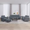 vidaXL 4-dijelni set sofa s jastucima tamnosivi bar&scaron;unasti