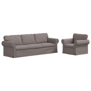 vidaXL Sofa 2 pcs Sivo-smeđa Metal