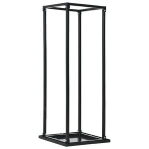 vidaXL Stalak za drva za ogrjev s bazom crni 37 x 37 x 113 cm čelični