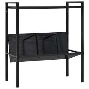 vidaXL Police za knjige s 2 razine crne 52x28x59 cm konstruirano drvo