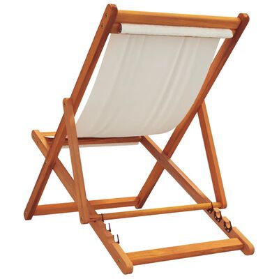 vidaXL Sklopive stolice za plažu 2 kom krem bijele od tkanine