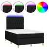 vidaXL Krevet box spring s madracem LED crni 120 x 190 cm od tkanine
