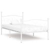 vidaXL Okvir za krevet s podnicama bijeli metalni 100 x 200 cm