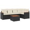 vidaXL 6-dijelni set vrtnih sofa s jastucima crni od poliratana