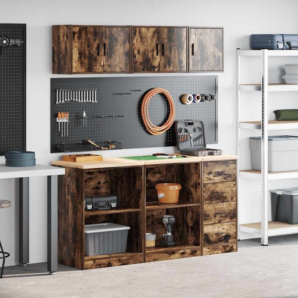 vidaXL Garažni ormarići 6 kom boja hrasta od konstruiranog drva