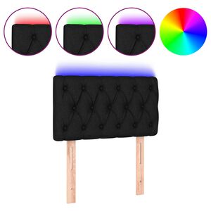 vidaXL LED uzglavlje crno 80 x 7 x 78/88 cm od tkanine