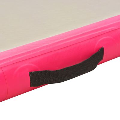 vidaXL Strunjača na napuhavanje s crpkom 400 x 100 x 10 cm PVC roza