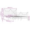 vidaXL Metalni okvir kreveta uzglavlje i podnožje crni 140x190 cm