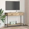 vidaXL Konzolna stolica s ladicama Umjetnički hrast 100 x 34,5 x 75 cm