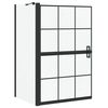vidaXL Ekran za kadu i tu&scaron; Crna i prozirna 80 x 68 x 128 cm