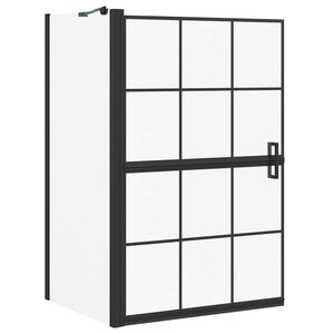 vidaXL Ekran za kadu i tu&scaron; Crna i prozirna 80 x 68 x 128 cm