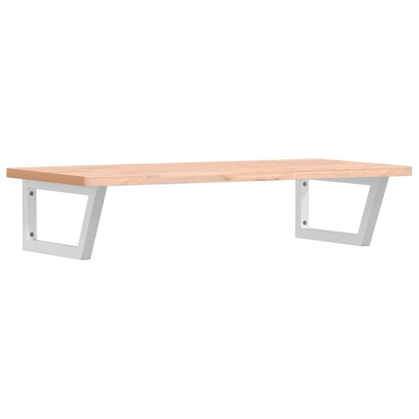 vidaXL Zidna polica za umivaonik od čelika i masivne bukovine