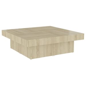 vidaXL Stolić za kavu boja hrasta sonome 90 x 90 x 28 cm od iverice