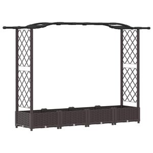 vidaXL Povi&scaron;eni krevet s mrežom i krovom Smeđa 207 x 40 x 126 cm PP