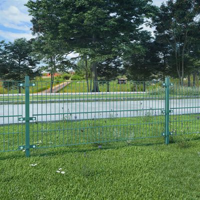 vidaXL Panel ograda sa stupovima od željeza obloženog prahom 6x0,8 m