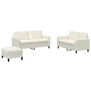 vidaXL 3-dijelni set sofa krem bar&scaron;unasti
