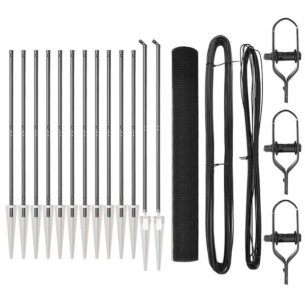 vidaXL Stup za ogradu Siva 25 x 1,2 m (mreža 16 x 16 mm) Čelik i PVC