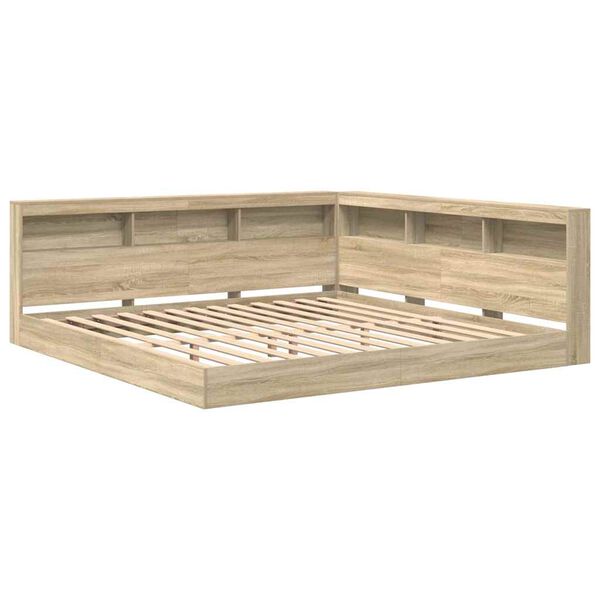 vidaXL Krevet s policama sonoma hrast 180 x 200 cm Konstruirano drvo