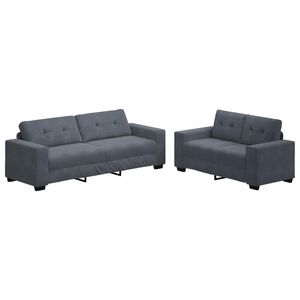vidaXL Dvodijelni set sofa s jastucima, tamno sivi bar&scaron;un