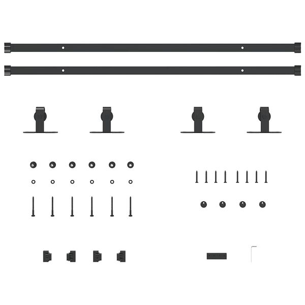 vidaXL Komplet kliznih vrata ormarića 183 cm ugljični čelik