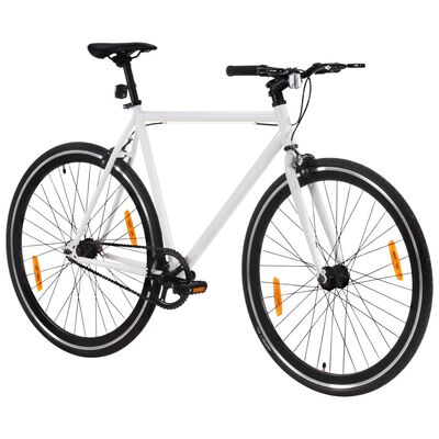vidaXL Bicikl s fiksnim zupčanikom bijelo-crni 700c 59 cm