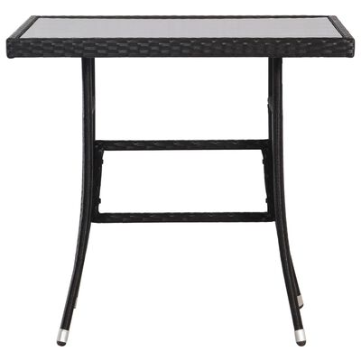 vidaXL Vrtni stol crni 80 x 80 x 74 cm od poliratana