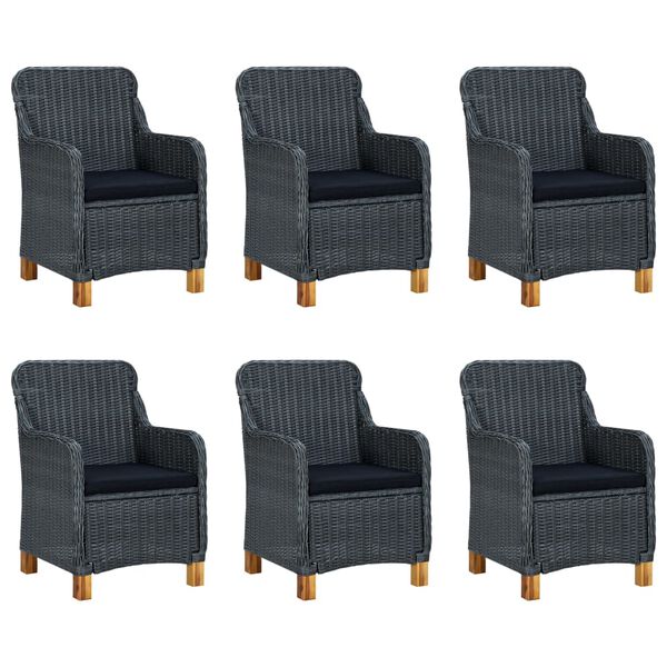 vidaXL 7-dijelni vrtni blagovaonski set tamnosivi