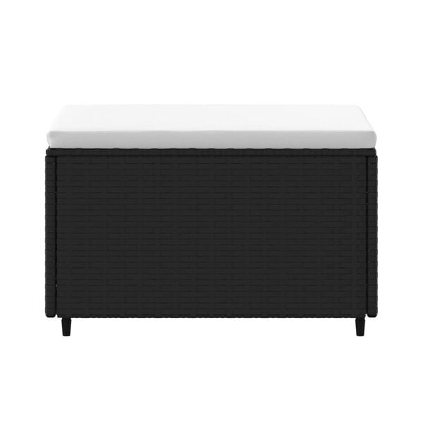 vidaXL Vrtni taburei s jastucima 2 kom crni od poliratana