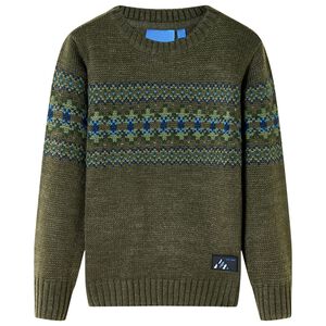 vidaXL Dječji džemper pleteni kaki 92