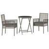 vidaXL Bistro set za vrt 3 kom. Siva poliratan