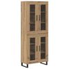 vidaXL Highboard 2 pcs Umjetnički hrast Inženjerska drva i staklo