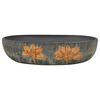 vidaXL Nadgradni umivaonik sivo-crni ovalni 59x40x14 cm keramički
