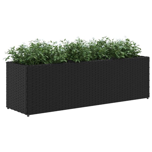 vidaXL Vrtne sadilice s 3 posude 2 kom crne 90 x 20 x 40 cm poliratan