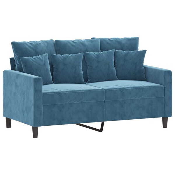 vidaXL 3-dijelni set sofa s jastucima plavi bar&scaron;unasti