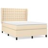 vidaXL Krevet s oprugama i madracem krem 140 x 190 cm od tkanine