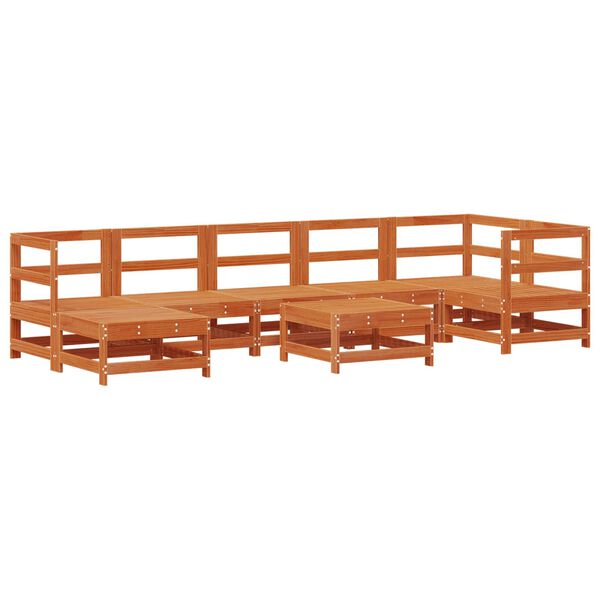 vidaXL Set lounge namje&scaron;taja za vrt 8 pcs Vo&scaron;tanosmeđa