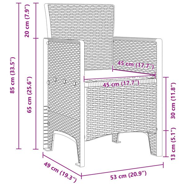 vidaXL Vrtni set za objed s jastukom 11 pcs Antracit i Krema