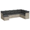 vidaXL 8-dijelni set vrtnih sofa od poliratana s jastucima svjetlosivi