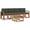 vidaXL Set vanjskih sofa 5 pcs Prirodna i antracit Čvrsto drvo akacije