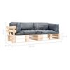 vidaXL 2-dijelni set vrtnih sofa od paleta od borovine s jastucima